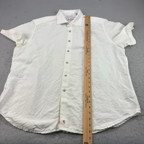 Robert Graham Linen Shirt Mens 2XL White Embroidered Button Up Beach Casual - Picture 6 of 11